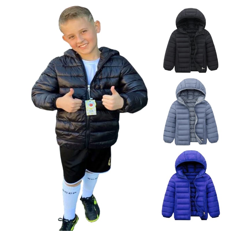 Winter Clothing Kids - Jaket bertudung ringan anak laki-laki perempuan,