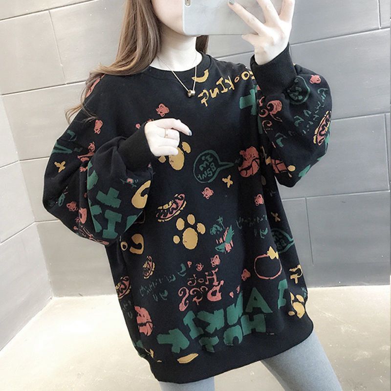 Winter Clothing Essential - Sweater Wanita Kasual Bermotif Longgar Gaya
