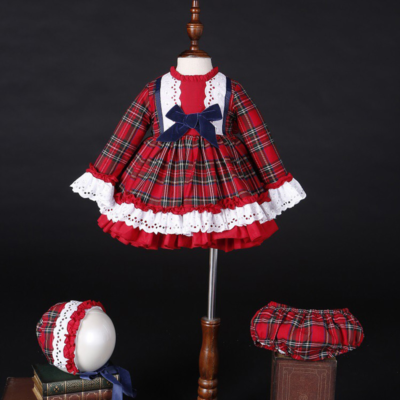 Winter Clothing Kids - Gaun Putri Bola Pompom Spanyol Antik