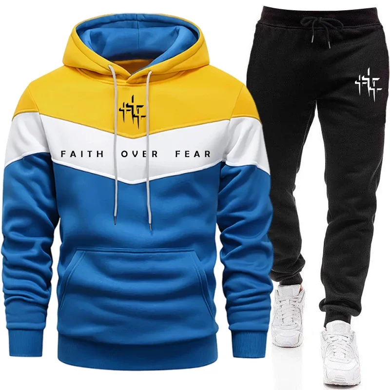 Faith Over Fear Setelan Olahra - Winter Clothing For Men ulasan dan harga