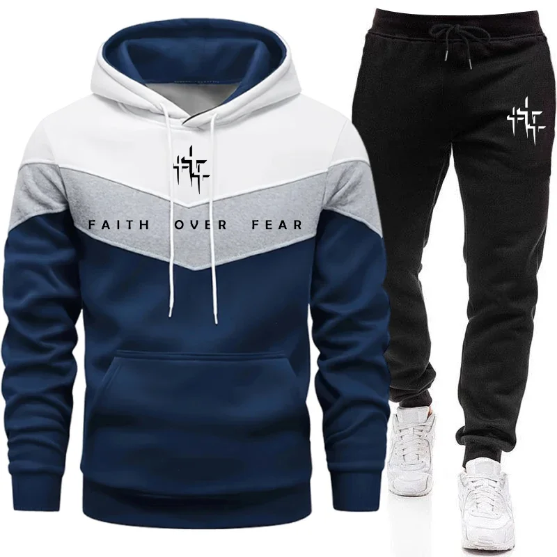 Faith Over Fear Setelan Olahra - Winter Clothing For Men ulasan dan harga