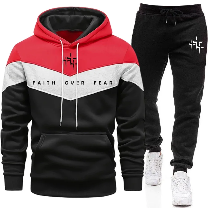 Faith Over Fear Setelan Olahra - Winter Clothing For Men ulasan dan harga